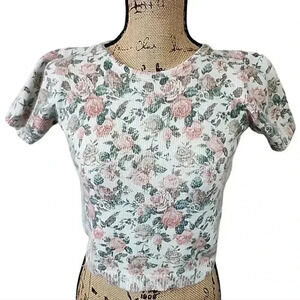 Spice of Life Cottage Co Vintage Cropped rabbit hair blend sweater. Large